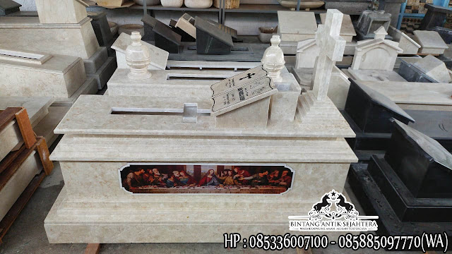 Makam Kristen Perjamuan Kudus, Kijing Makam Kristen Minimalis, Model Makam Kristen Marmer
